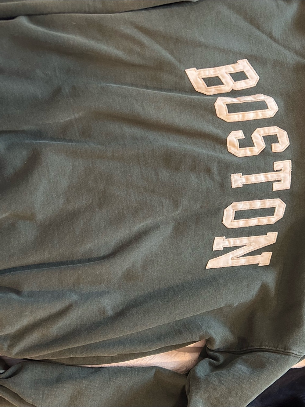 Brandy Melville Boston  Sweatshirt in Olive Green